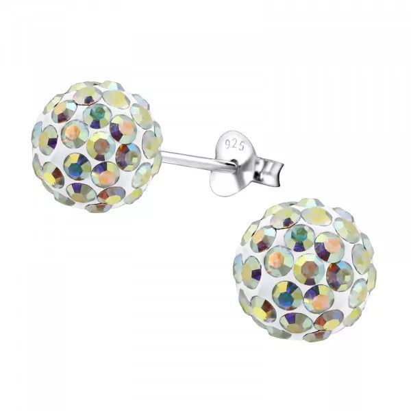 4mm Multi Aurora Crystal Ball Studs