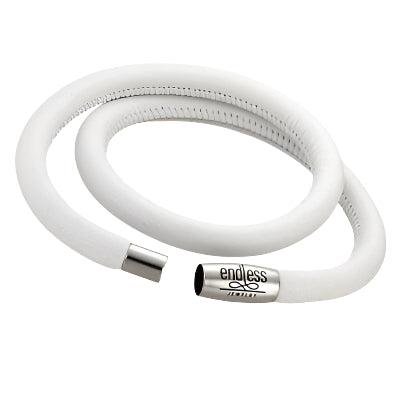 Endless White Leather Double Wrapped Bracelet
