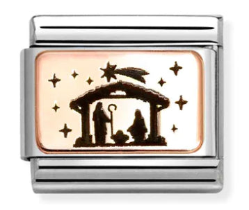 Religion - Nativity Scene Rosegold Charm