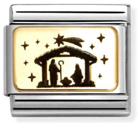 Christmas - Nativity Scene Gold Charm