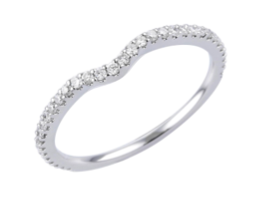 White Gold Diamond Wishbone Wedding Band