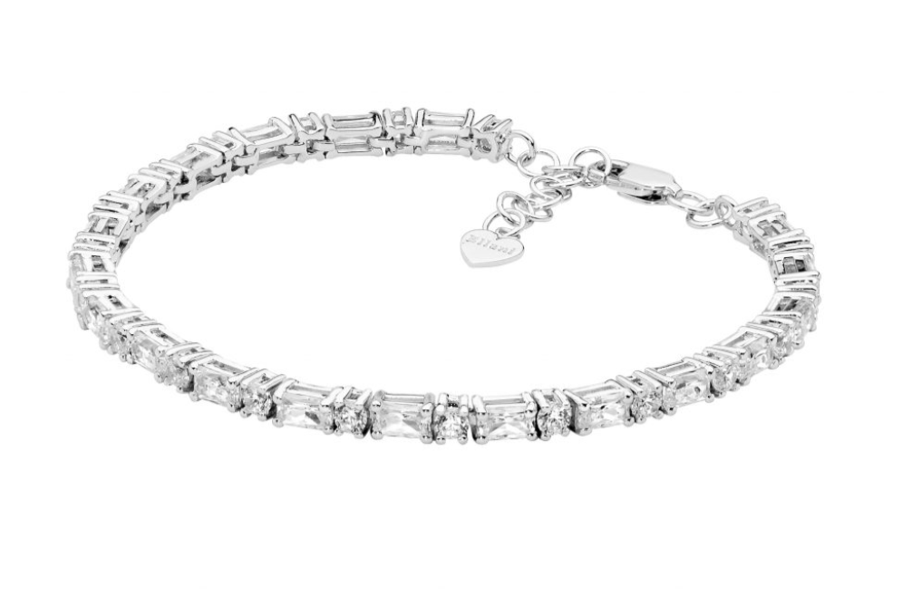 Round & Baguette 18cm Tennis Bracelet