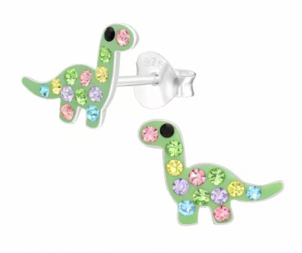 Green hot sale dinosaur earrings