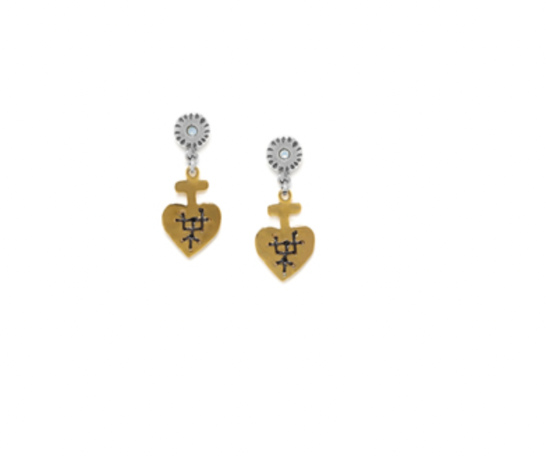 JUSTINE heart dangle post earrings