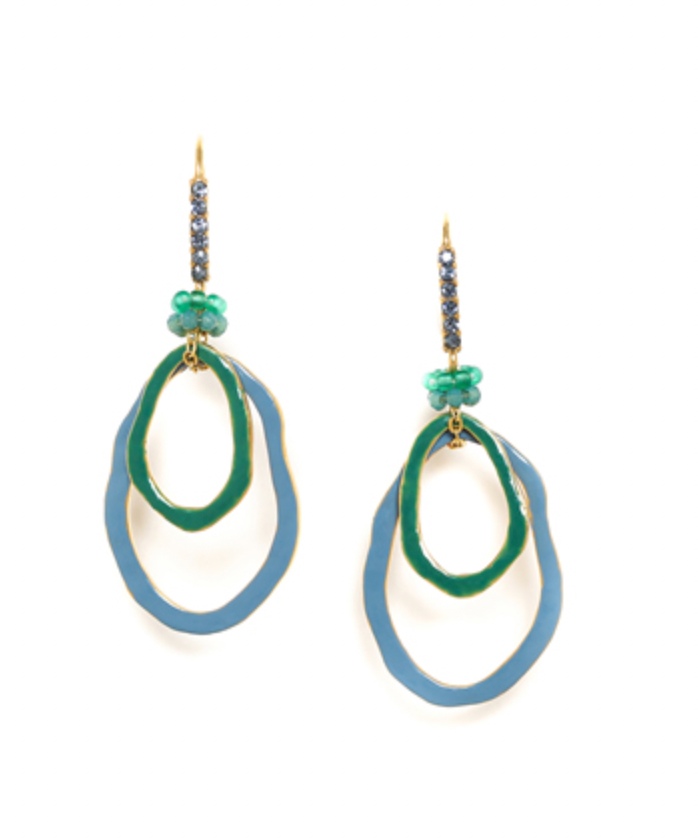 ALLEGRA crystallized hooks earrings  (blue)