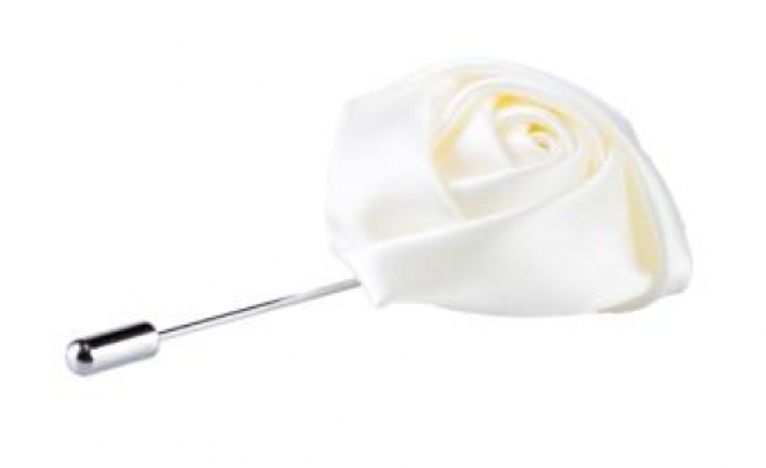 Rose White Lapel Pin