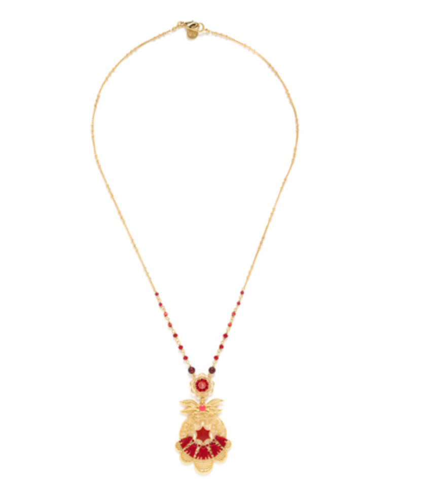 APPOLINE 3 Elements Short Necklace (cherry)