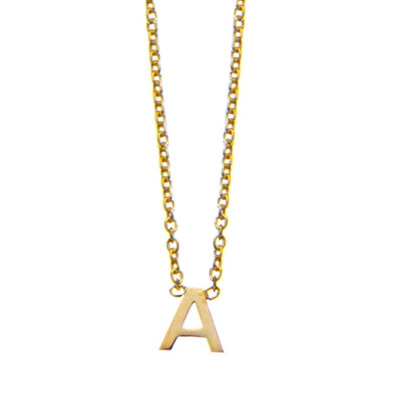 Petite Initial Letter Gold Plated Necklaces