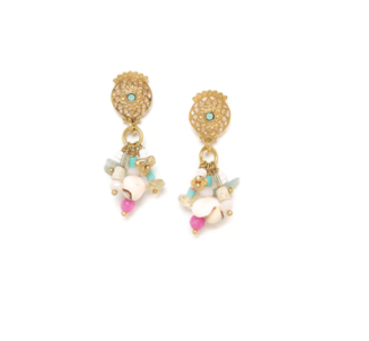 EMILY multi-dangle short post earrings