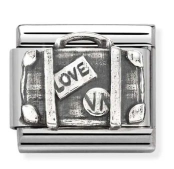 Suitcase Silver Charm