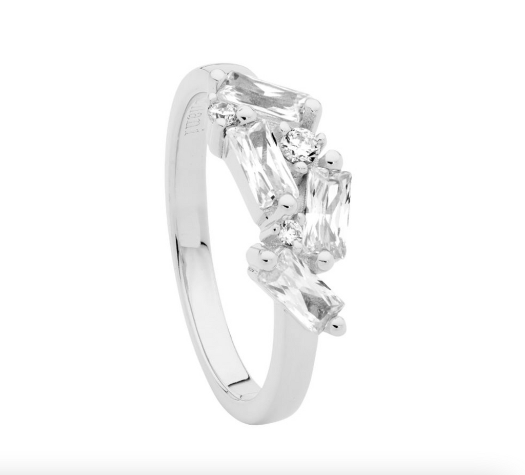 Baguette and Round CZ Ring