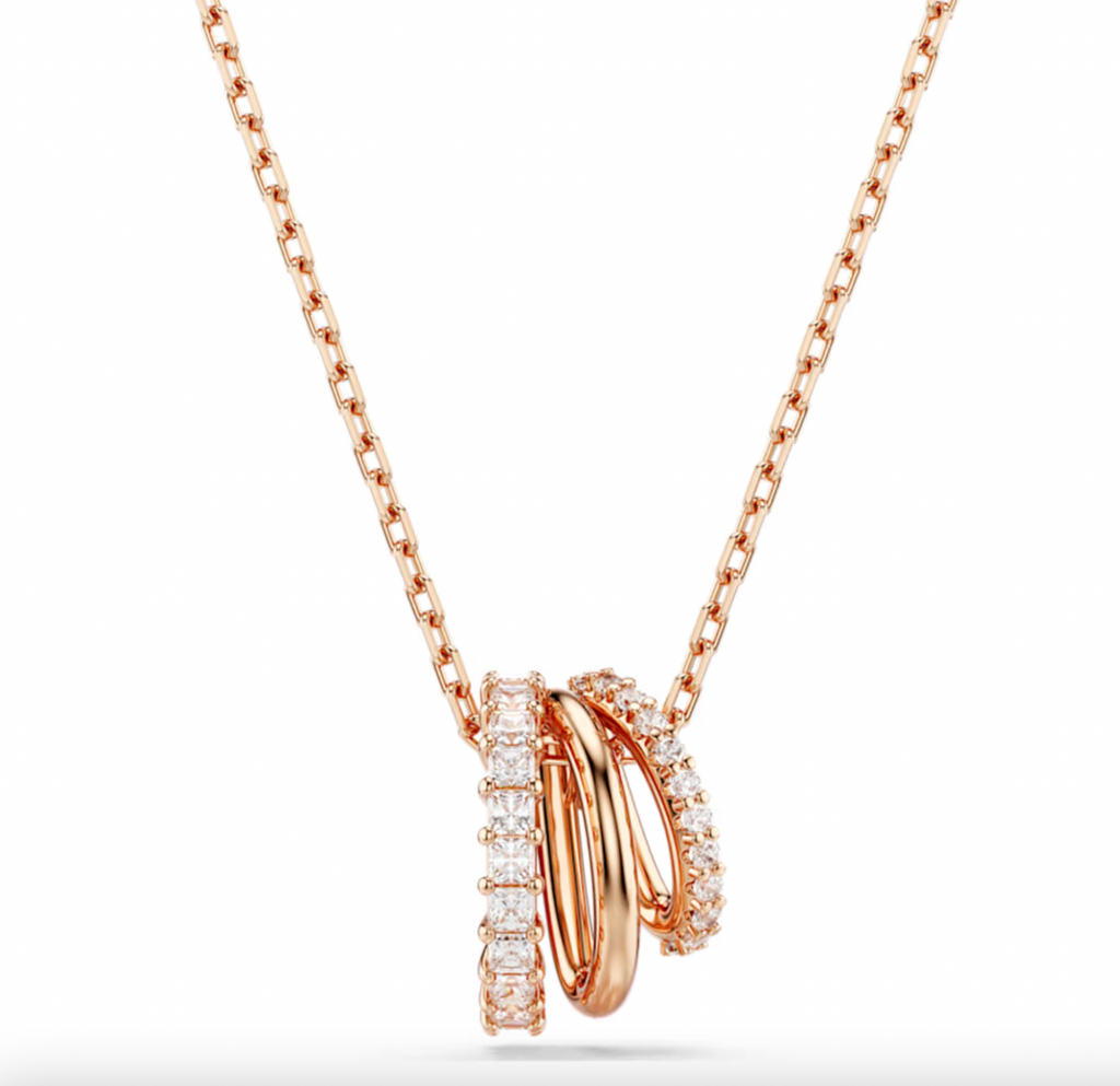 Hyperbola 3 Hoop Rosegold Necklace