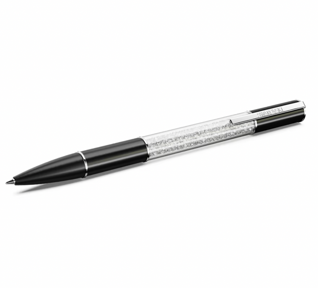 Crystalline Black, Rhodium Plated Lustre ballpoint pen