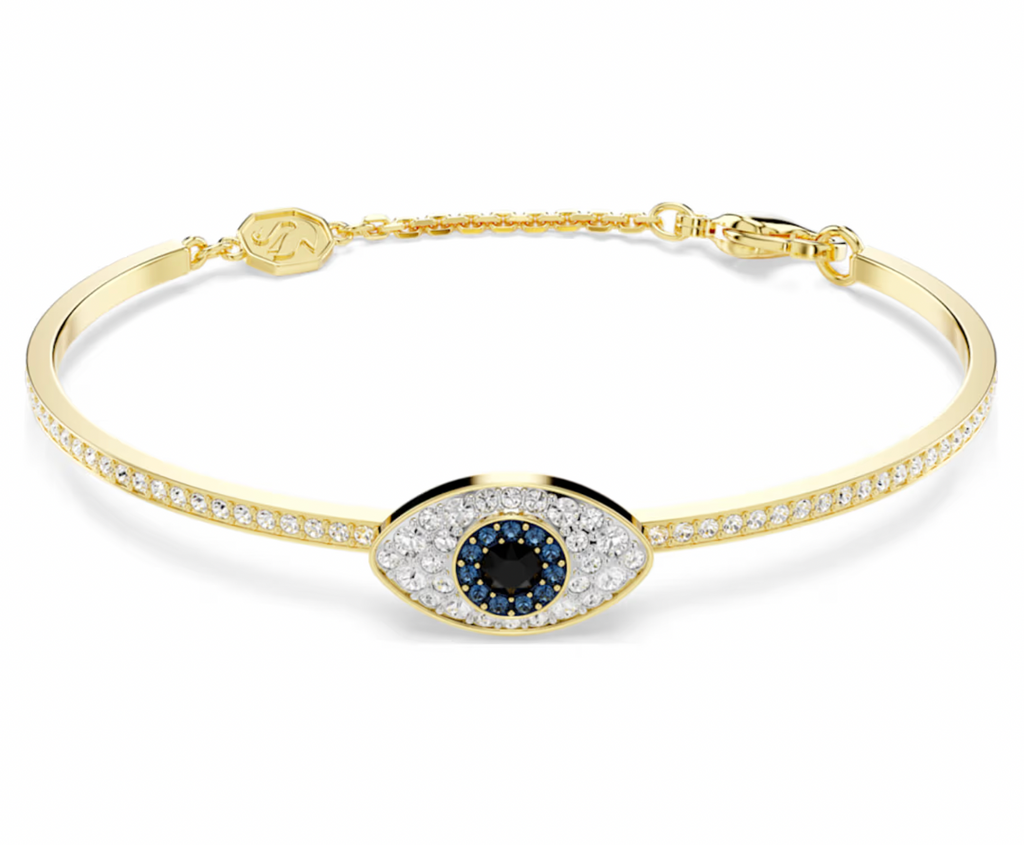 Symbolica Evil Eye Blue, Gold tone Bangle - 3 Sizes