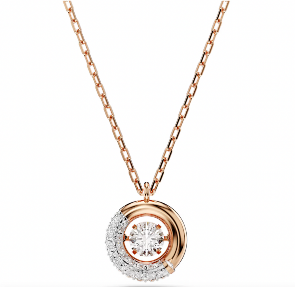 Dextera Round Cut White, Rosegold Tone Pendant