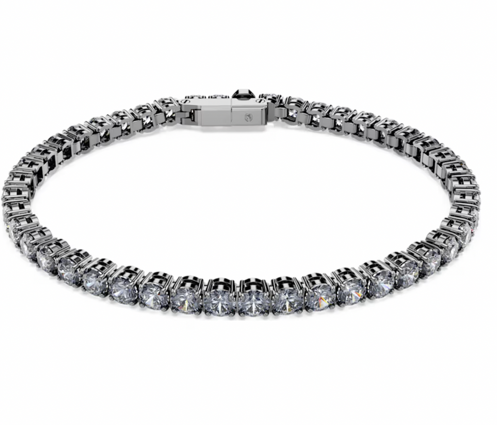 Matrix Round Cut, Grey Ruthenium Plated Tennis Bracelet