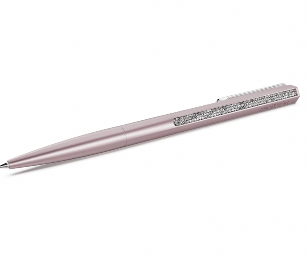 Crystal Shimmer Pink Lacquered Chrome Pen