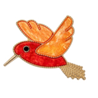 SIA Red Hummingbird Brooch