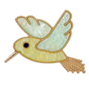 SIA Green Hummingbird Brooch