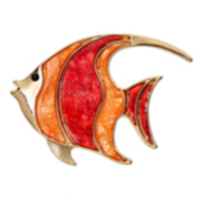 SIA Red Fish Brooch