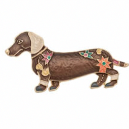 Magnet Brooch - Iris Brown Dog