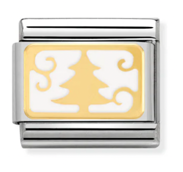 Christmas - Xmas Tree White Gold Charm