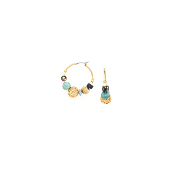 BAYA Beaded Creole Earrings