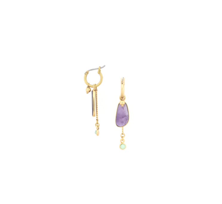 AURORE Mini Creole Violet Earrings