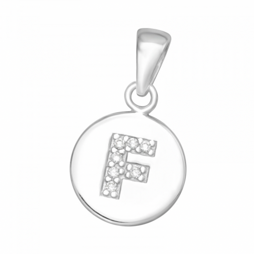 Initial ‘F’ Pendant - Silver or Gold