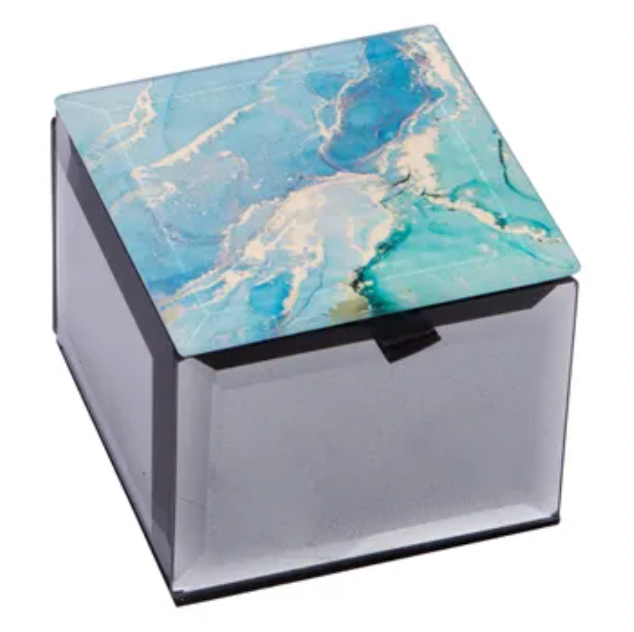 Aquatic Radiance Bling Mini Trinket Box