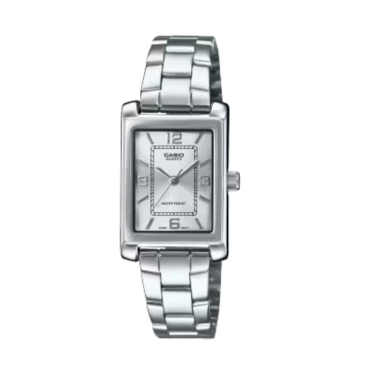 Casio Ladies Ana Tunneau  White Face, S/Steel Band Watch