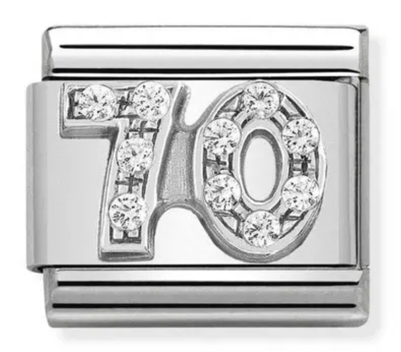 Number 70th CZ Silver Charm