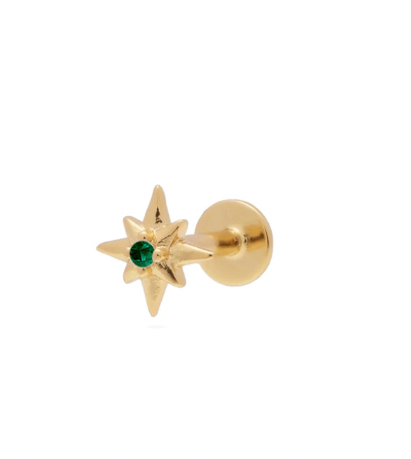 Flat Back Single Earring - CZ Star