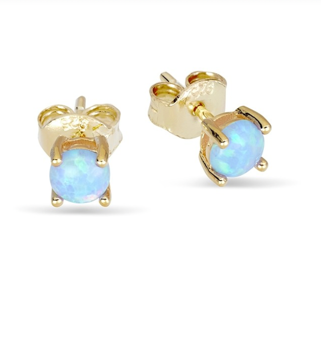 Earring - YGP Light Blue Opalite Claw Set Studs