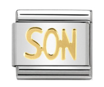 Family: Son Writing Gold Charm