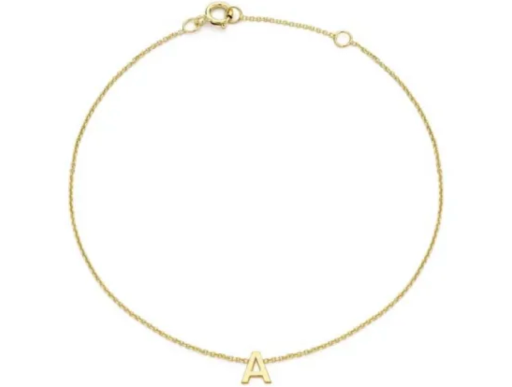 Petite Initial Letter 9ct Yellow Gold Bracelets