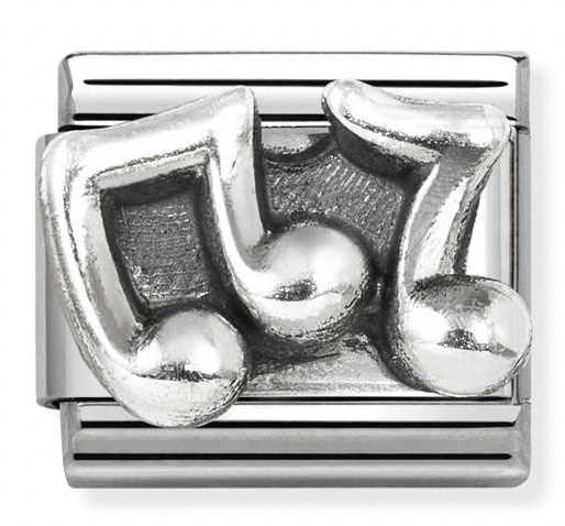 Hobbies - Oxidised Music Note Silver Charm