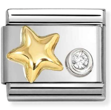 Symbol - Star with White CZ Gold Charm