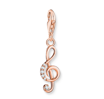 Musical Clef Rosegold Charm