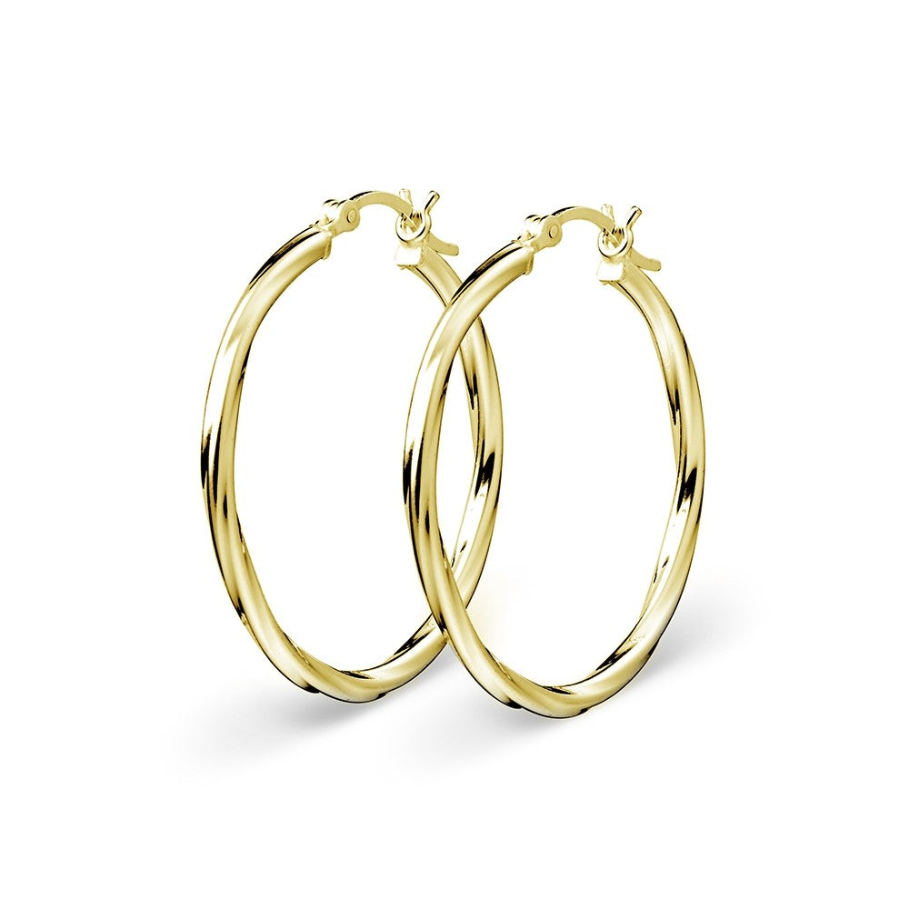 Earring - Gold Twist Hoops