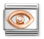 Religion - Evil Eye with CZ Rosegold Charm