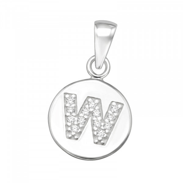 Kids Initial ‘W’ Silver & Gold Pendant