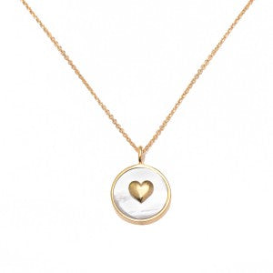 Necklace - Heart with White MOP