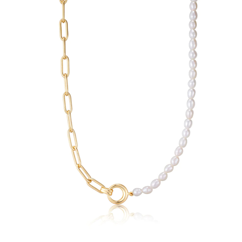 Pearl Power - Pearl Chunky Link Chain Necklace - 2 colours