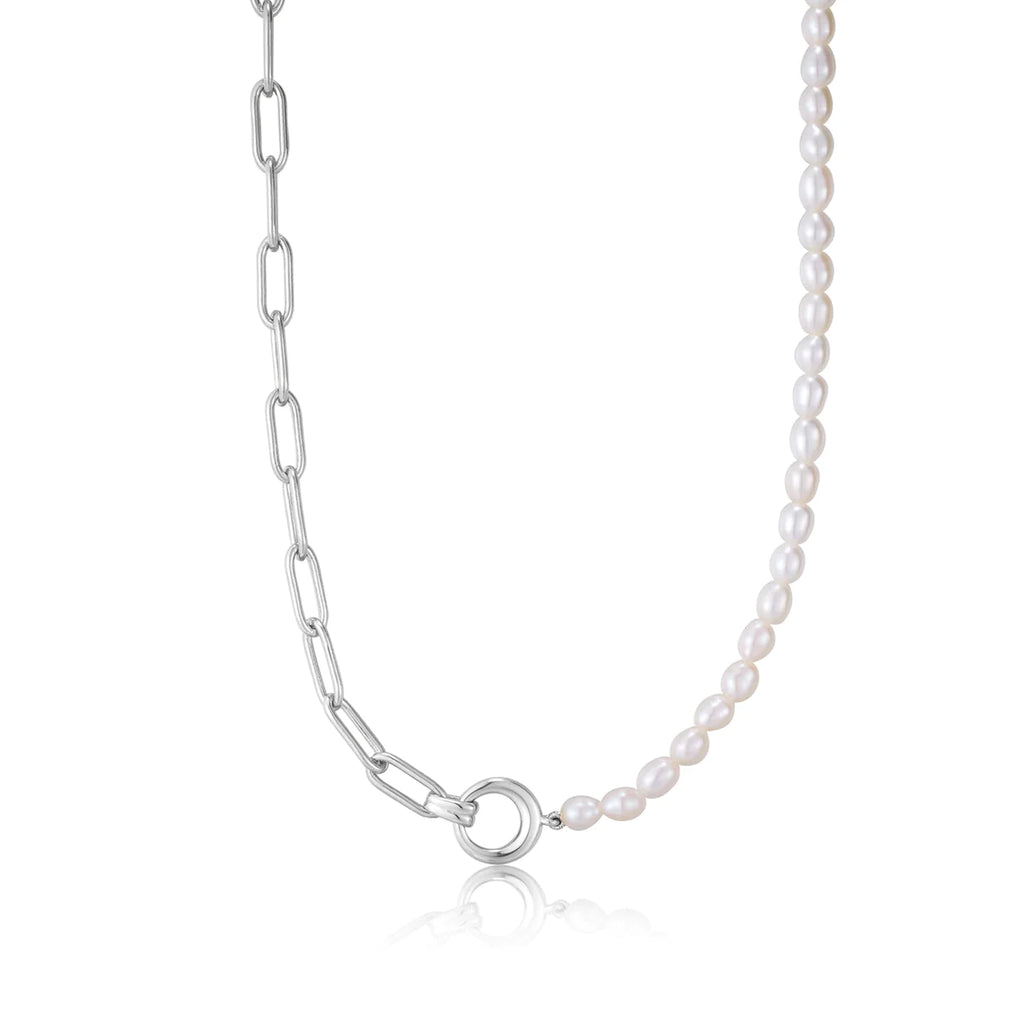 Pearl Power - Pearl Chunky Link Chain Necklace - 2 colours