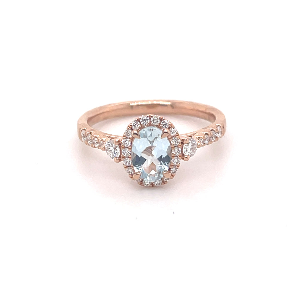 Ariel 14ct Rose Gold Aquamarine