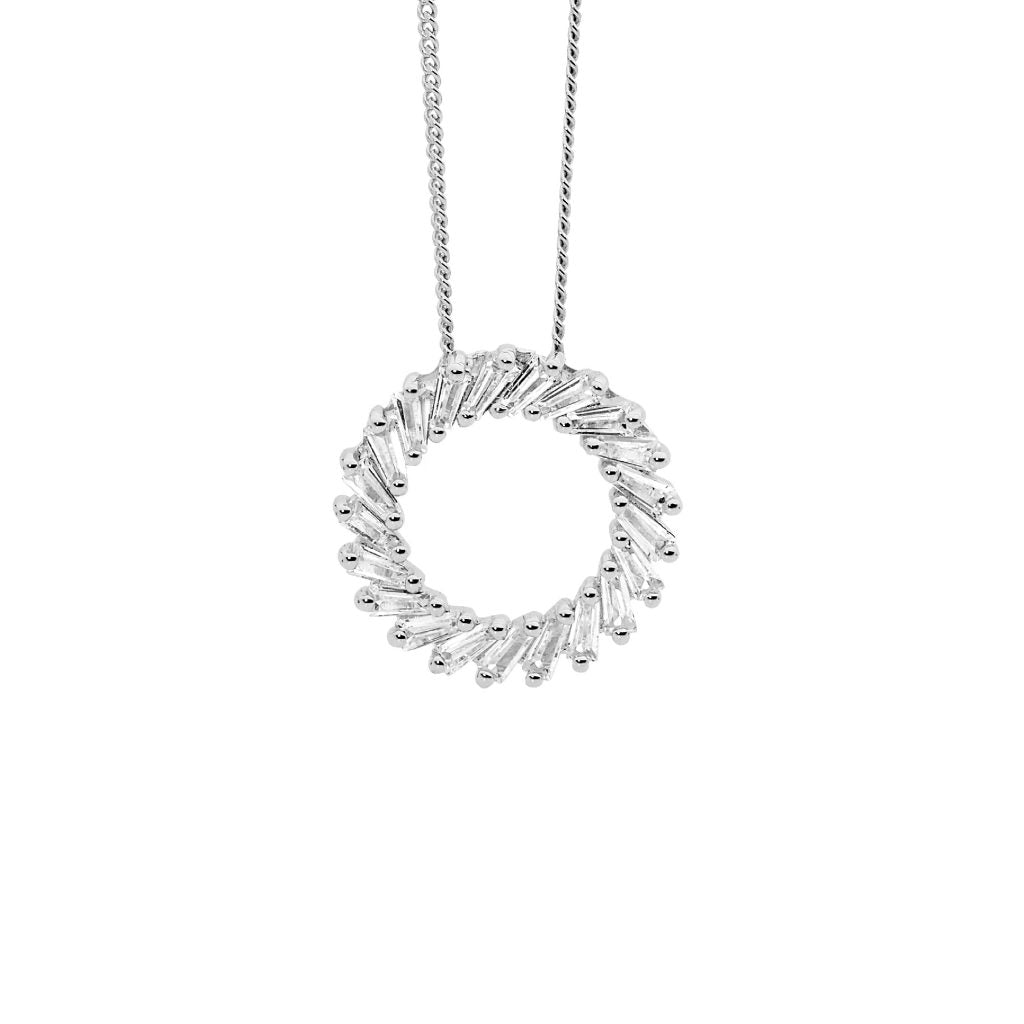 Baguette Circle Pendant