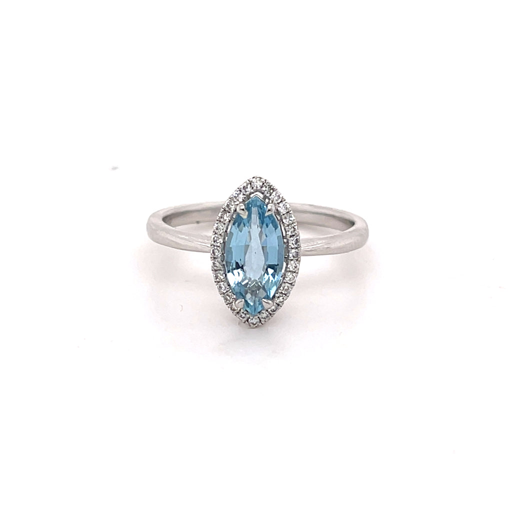 White Gold Aquamarine Ring