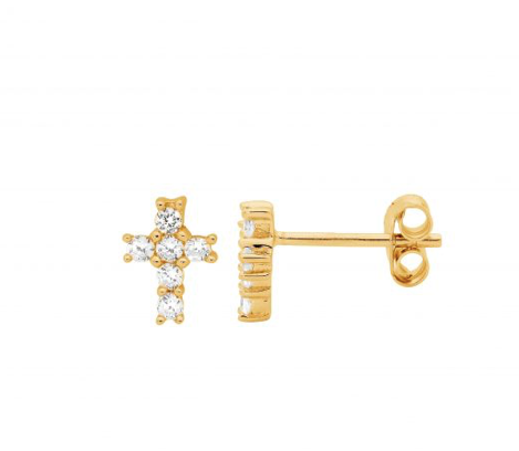 CZ Claw Set Cross Earrings - 3 colours