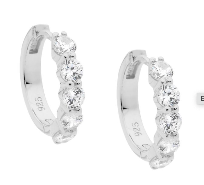 CZ Hoop Earrings - 3 colours